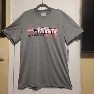 NFL PATRIOTS NEW ENGLAND FOOTBALL GRAY SHORT SLEEVE JERSEY SIZE L